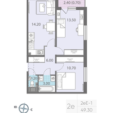 Квартира 49,3 м², 2-комнатная - изображение 2