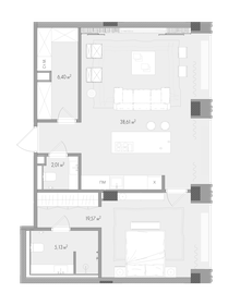 Квартира 73,3 м², 1-комнатная - изображение 1