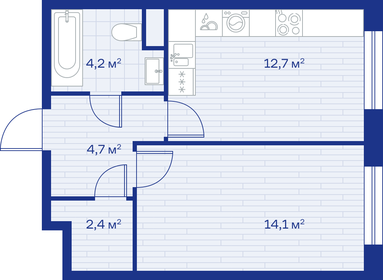 Квартира 38,1 м², 1-комнатная - изображение 1