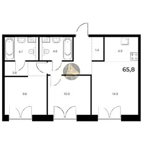 Квартира 65,8 м², 2-комнатная - изображение 1