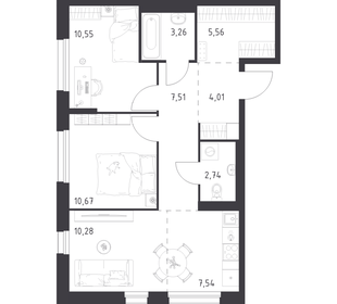 Квартира 62,1 м², 2-комнатная - изображение 1
