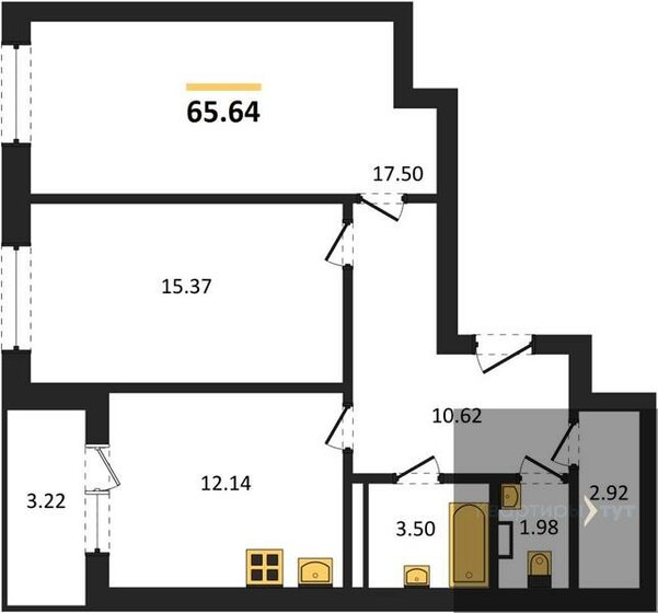 65 м², 2-комнатная квартира 6 350 000 ₽ - изображение 70