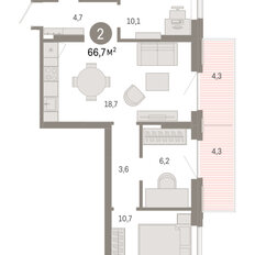 Квартира 66,7 м², 3-комнатная - изображение 3