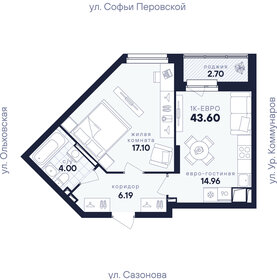 Квартира 43,6 м², 1-комнатная - изображение 2