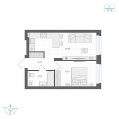 Квартира 39,8 м², 1-комнатная - изображение 2