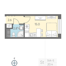 Квартира 20,4 м², студия - изображение 2