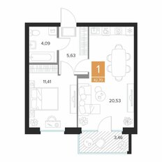 Квартира 37,1 м², 1-комнатная - изображение 3