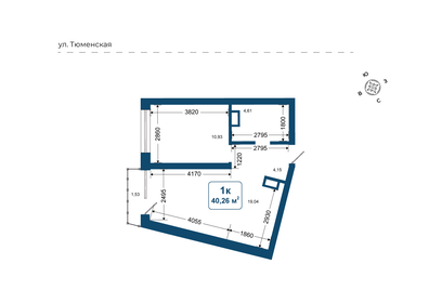 Квартира 40,3 м², 1-комнатная - изображение 2