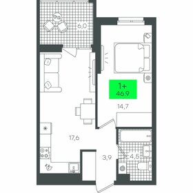 Квартира 46,9 м², 1-комнатная - изображение 1