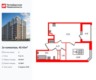 Квартира 40,5 м², 1-комнатная - изображение 1