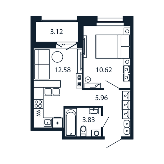 34,4 м², 1-комнатная квартира 5 675 889 ₽ - изображение 34