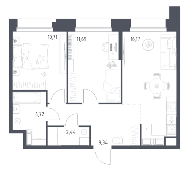 49,5 м², 2-комнатная квартира 15 200 000 ₽ - изображение 91
