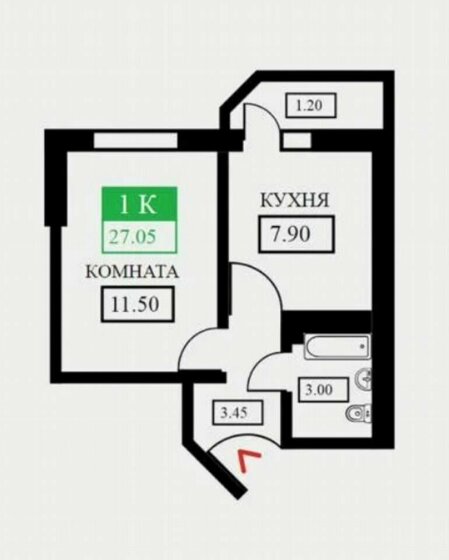 33,1 м², 1-комнатная квартира 4 000 000 ₽ - изображение 27