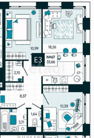 Квартира 55,7 м², 2-комнатная - изображение 1