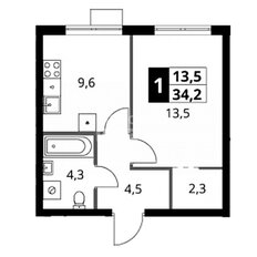 Квартира 34,2 м², 1-комнатная - изображение 2