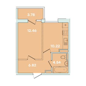 Квартира 37,8 м², 1-комнатная - изображение 1