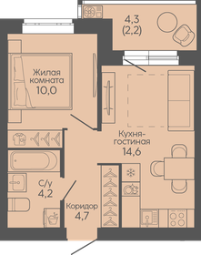 Квартира 35,7 м², 1-комнатная - изображение 1