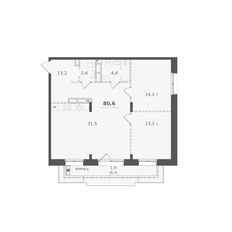 Квартира 80,6 м², 2-комнатная - изображение 3