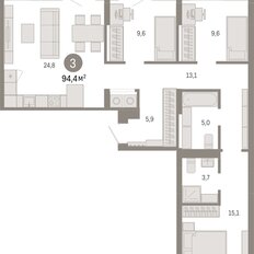 Квартира 94,4 м², 3-комнатная - изображение 3