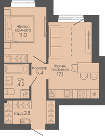 Квартира 40,5 м², 1-комнатная - изображение 1