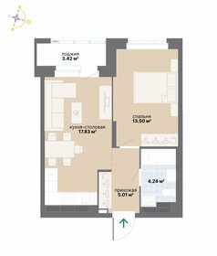 Квартира 44 м², 1-комнатная - изображение 1