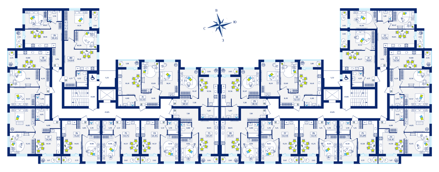 28 м², 1-комнатная квартира 4 661 970 ₽ - изображение 42