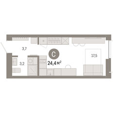 Квартира 24,4 м², студия - изображение 3