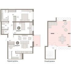 Квартира 143,6 м², 2-комнатная - изображение 3