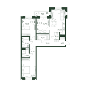 Квартира 97,4 м², 3-комнатная - изображение 1