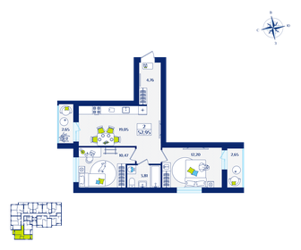 Квартира 53 м², 2-комнатная - изображение 1