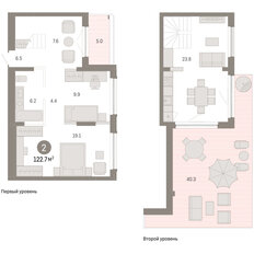 Квартира 122,7 м², 2-комнатная - изображение 3
