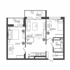 Квартира 62,3 м², 2-комнатная - изображение 1