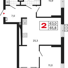 Квартира 65,8 м², 2-комнатная - изображение 2