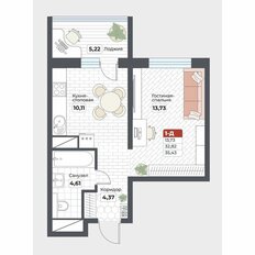 Квартира 35,4 м², 1-комнатная - изображение 2