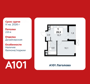 Квартира 29,5 м², 1-комнатная - изображение 1