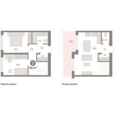 Квартира 86,5 м², 2-комнатная - изображение 3