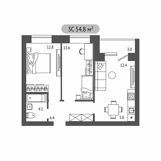 60,1 м², 4-комнатная квартира 4 900 000 ₽ - изображение 75