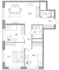 Квартира 70 м², 3-комнатная - изображение 1