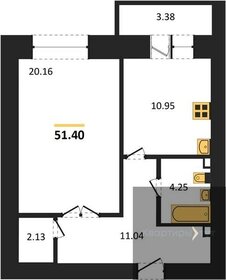 Квартира 51,4 м², 1-комнатная - изображение 1