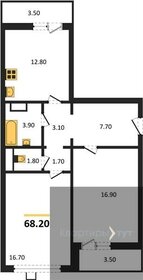 Квартира 68,2 м², 2-комнатная - изображение 1
