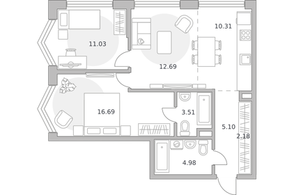 Квартира 66,5 м², 3-комнатная - изображение 2