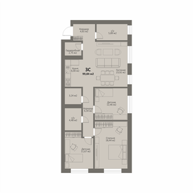 Квартира 99,8 м², 3-комнатная - изображение 1