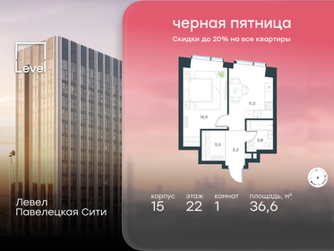 Квартира 36,6 м², 1-комнатная - изображение 1