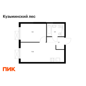 Квартира 31,9 м², 1-комнатная - изображение 1