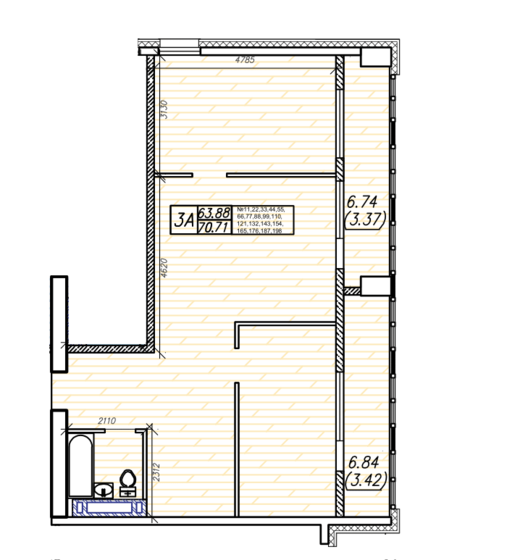 69,8 м², 2-комнатная квартира 15 390 000 ₽ - изображение 63