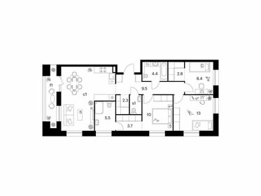 Квартира 89,2 м², 3-комнатная - изображение 1