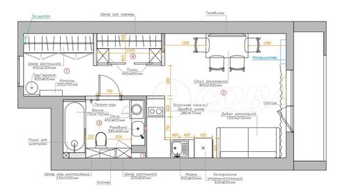 Квартира 34 м², студия - изображение 1