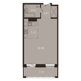 Квартира 51,6 м², 1-комнатная - изображение 1