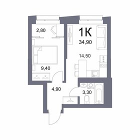 Квартира 34,9 м², 1-комнатная - изображение 1