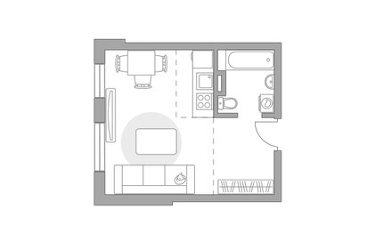 Квартира 27,3 м², студия - изображение 1